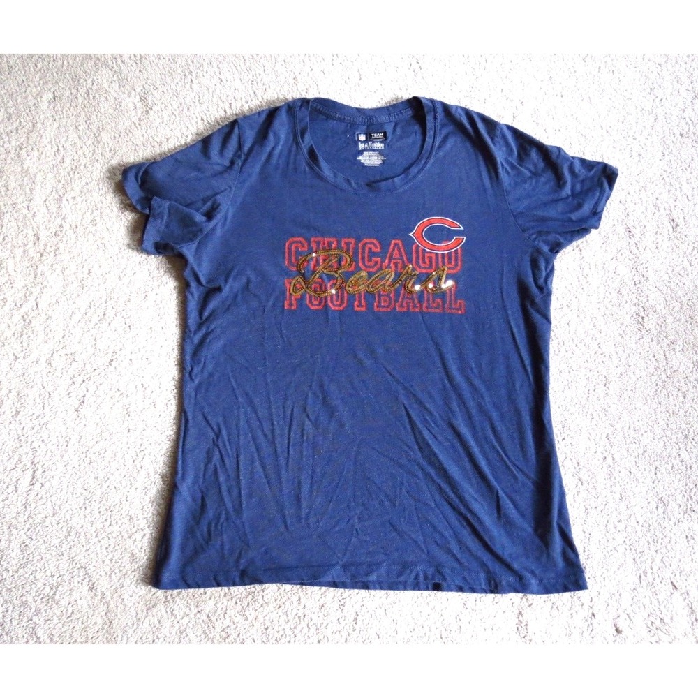 NFL Team Apparel Chicago Bears Logo Shirt Women XXL 1st & Fashion Blue Football